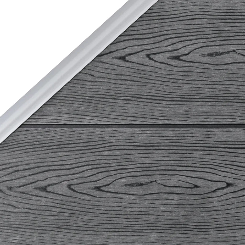 Pannelli Recinzione WPC 2 Quadrati 1 Inclinato 446x186 cm Grigi 3053234