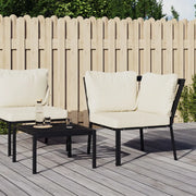 Sedia da patio-Sedia da Giardino con Cuscini Sabbia 76x76x79 cm Acciaio
