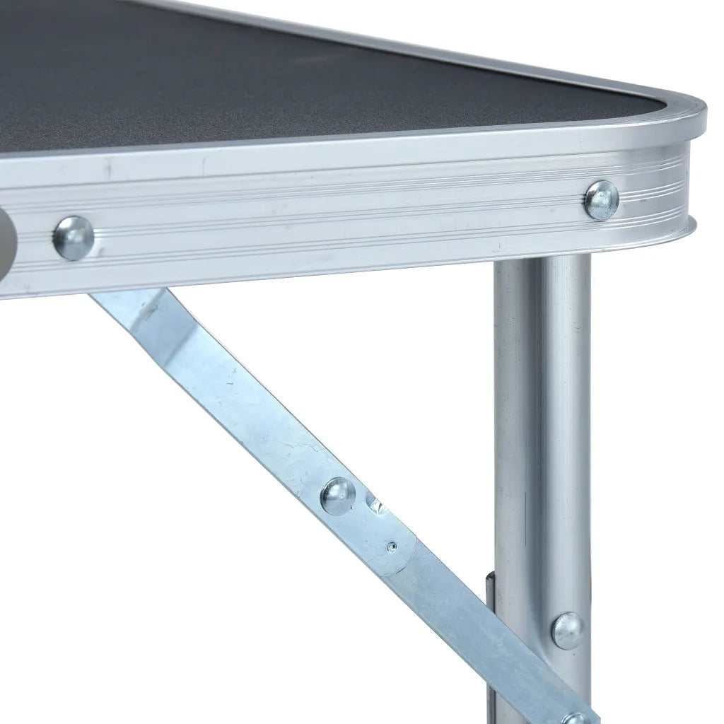 Tavolo Pieghevole da Campeggio Grigio in Alluminio 60x45cm 48180