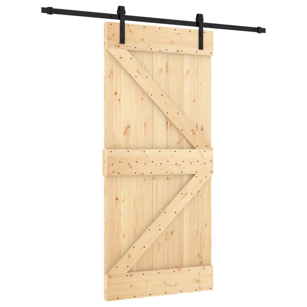 Porta scorrevole Naturale e Nero 95 x 210 cm 3444910
