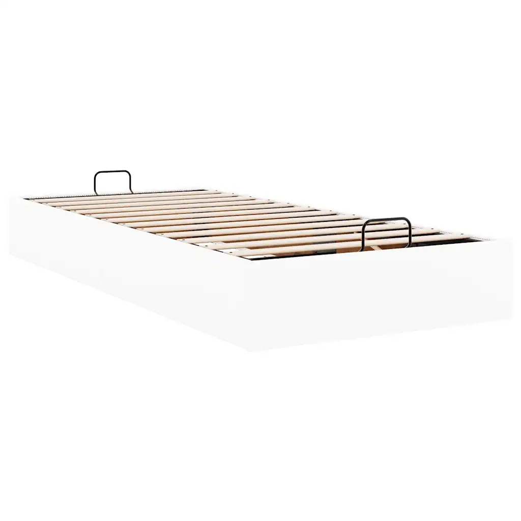vidaXL Struttura Letto Pouf senza Materasso Bianco 90x200cm Similpelle