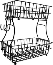 Standarizzatore per frutta e verdura 2 in 1 con contenitore rimovibile metallico per conservazione frutta e verdura, progettato senza viti, contenitore per frutta e verdura per la cucina (nero)