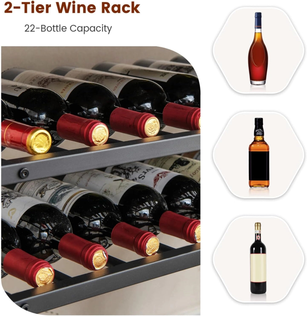 Mobile Bar a 5 livelli, armadio da vino con portabottiglie per 22 bottiglie e portabicchieri per 20 tazze, scaffale per cucina, sala da pranzo, 100 x 35 x 101 cm