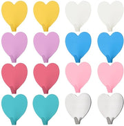 Haken a forma di cuore decorativi - 16 pezzi - Haken autoadesivi per accessori da casa - Design accattivante - Metallo