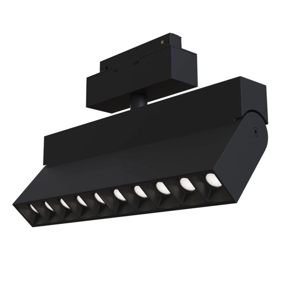 Base Illuminazione Points Rot Per Binario Moderno Alluminio Nero 20W Luce Calda