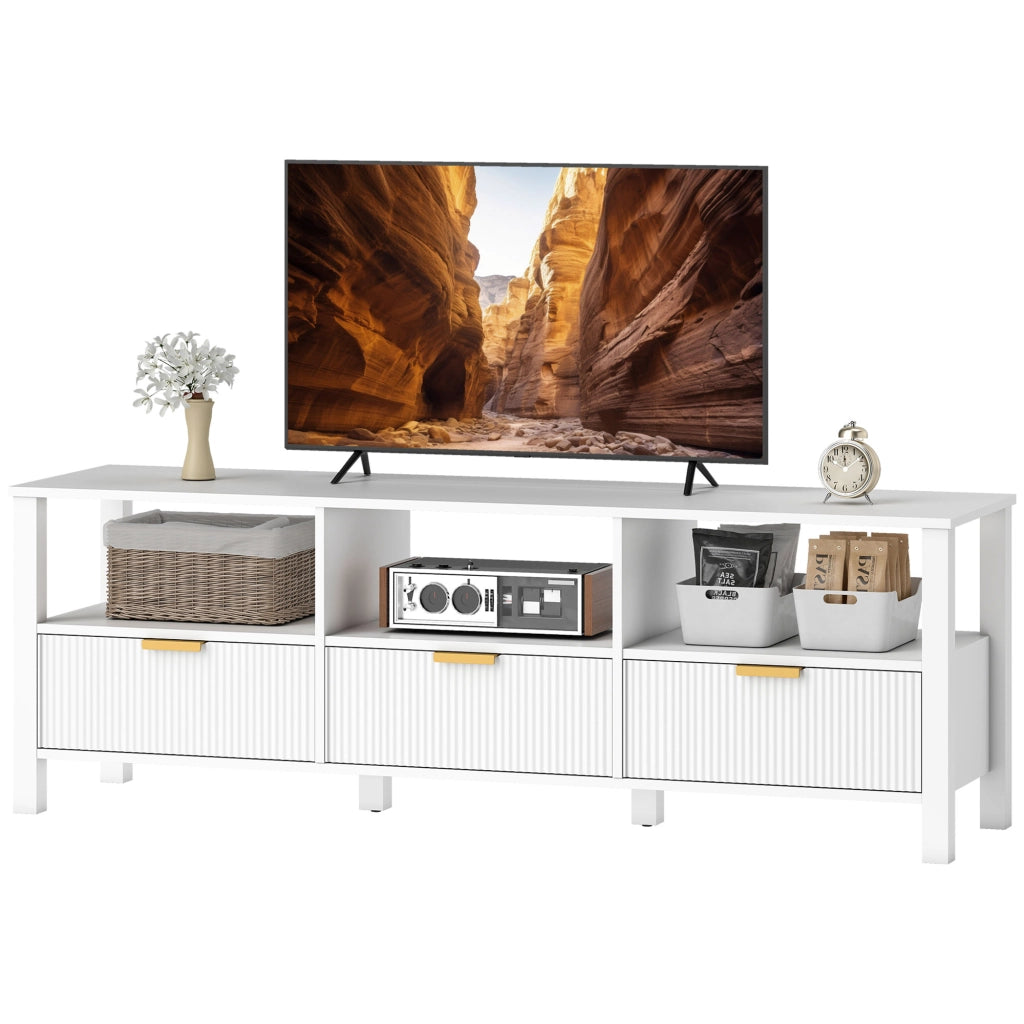 Mobile TV con cassetti e ripiani ¨C zephmum ¨C bianco 152x39.5x50 cm