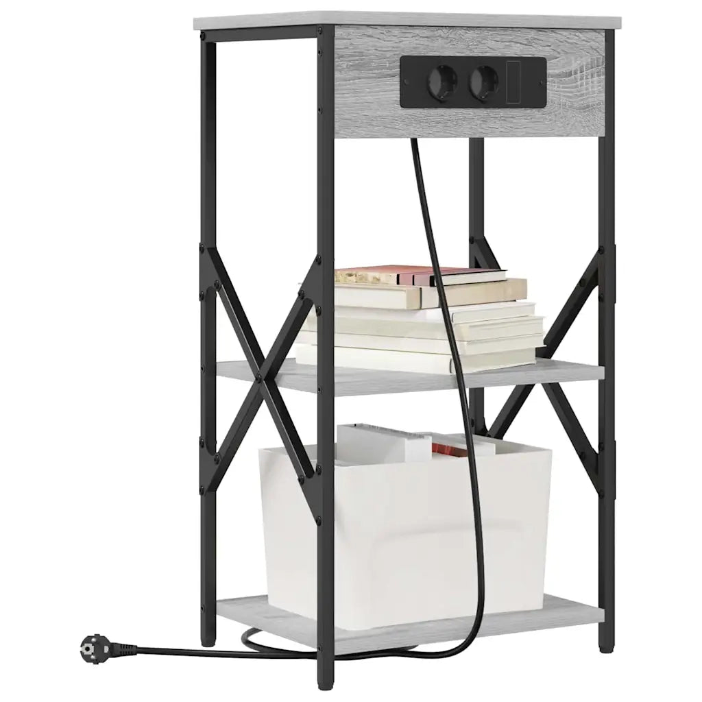 vidaXL Armadio da Notte con lo scaffale Grigio sonoma 41 x 31 x 76 cm