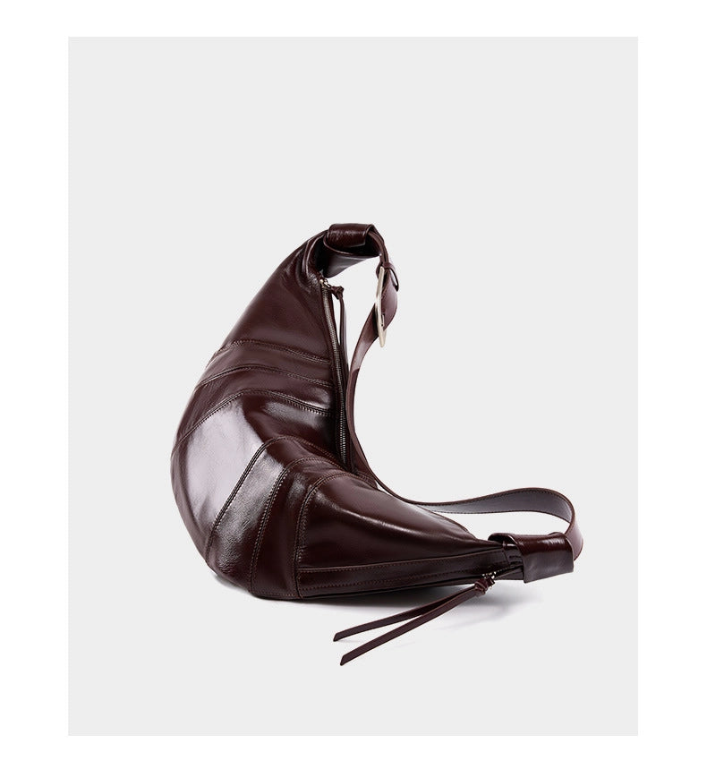 Borse a tracolla da donna in vera pelle marrone