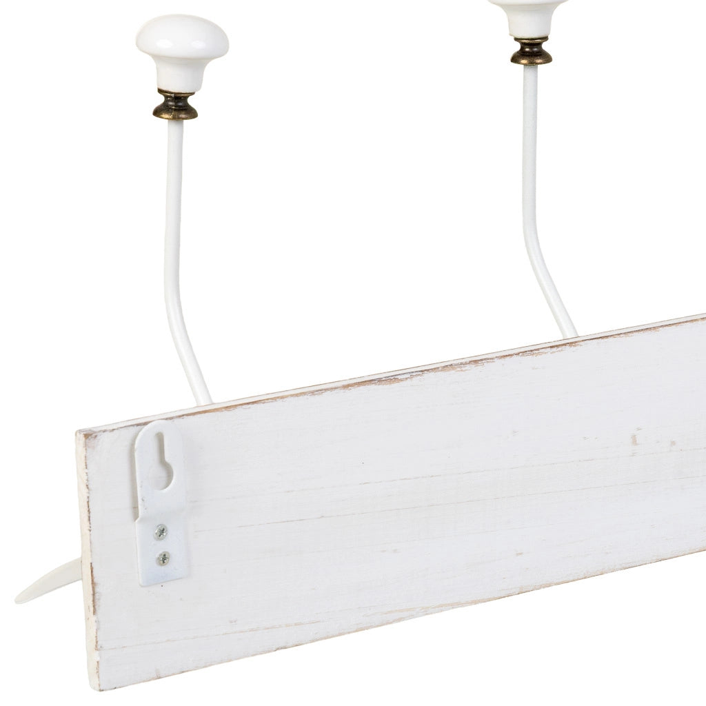 Appendiabiti da parete in legno con 3 ganci 39x1,3x8h cm