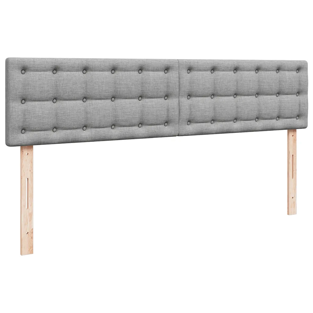 Pouf Letto con Materasso Grigio Chiaro 160x200 cm in Tessuto 3311636