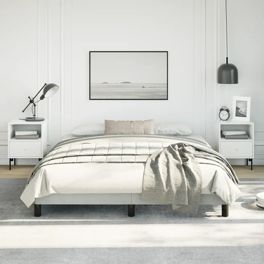 Struttura letto senza Materasso Grigio Chiaro 152x203 cm matrimoniale Velluto 347009