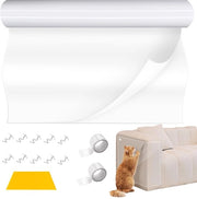 Foglio di protezione da graffi per gatti autoadesivo per porta finestra, 3m x 30cm, con 10 viti e 2 adesivi nanotecnologici per protezione da graffi per gatti su porte, mobili e pareti.