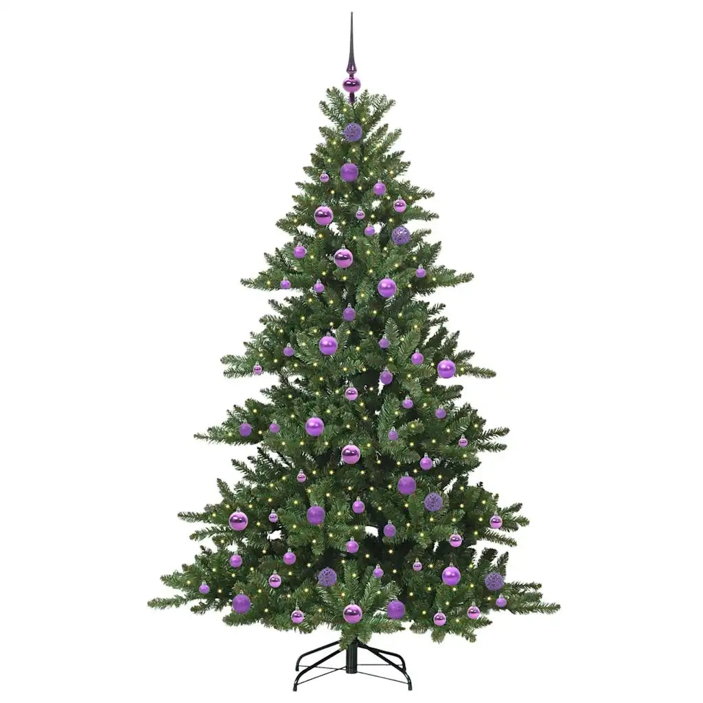 Albero di Natale Artificiale con Rami Pieghevoli Verde 180 cm