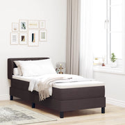 Letto a Struttura con Materasso Marrone Scuro 80x200 cm Tessuto