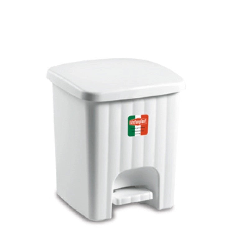 PATTUMIERA QUADRA PEDALINA BIANCA LT. 4,5 CM. 20,5x20,5x23,5 h STEFANPLAST
