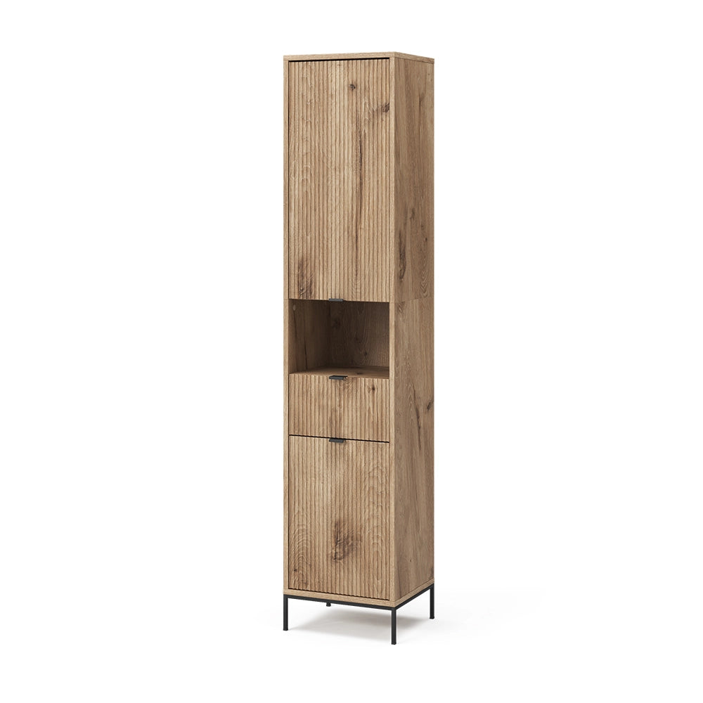 Vicco Mobiletto da bagno Quercia vichinga 40 x 190 cm con anta e cassetto