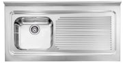 Lavello ROSSANA appoggio 120X60 1 vasca sinistra+ gocciolatoio ACCIAIO INOX 031136.S1.01.2009