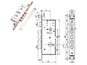 SERRATURA TRIPLICE INFILARE CON SCROCCO DOPPIA MAPPA BLINDATE 72140/28- - mm.47 DX/SX (72140100FR) - 1 pezzi MOTTURA