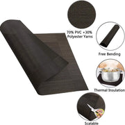 Set di assorbenti per tavolo da 6 pezzi, facile da pulire, antiscivolo, resistente al calore, resistente alle macchie, assorbente per tavolo, 45cmx30cm (Nero + Oro)