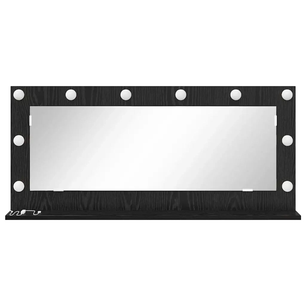 Specchio da Vanità Rettangolare Rovere Nero 100 x 45 x 18 cm 868326