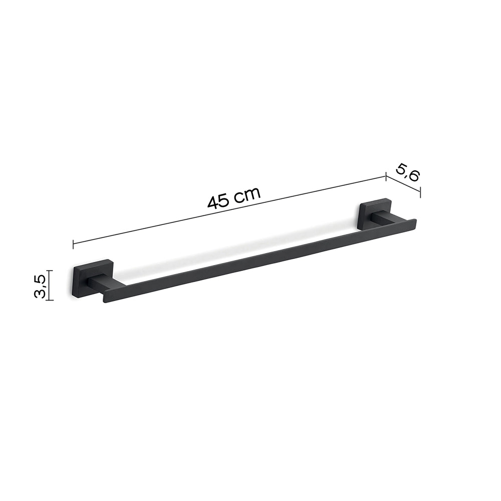 Portasalviette a muro 45 cm Gedy in acciaio nero opaco | Atena