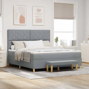 Letto a molle con testiera Grigio chiaro 200 x 180 cm Tessuto 3344394