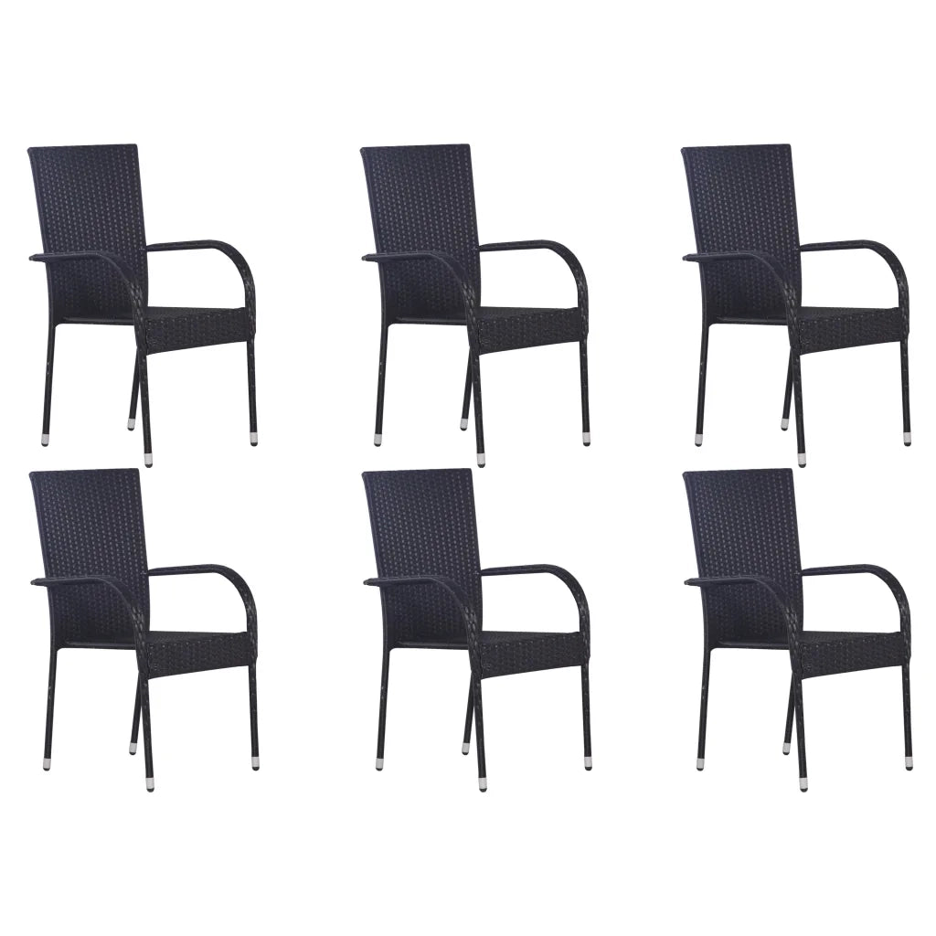 Set Mobili da Pranzo per Giardino 7 pz Nero cod mxl 43639