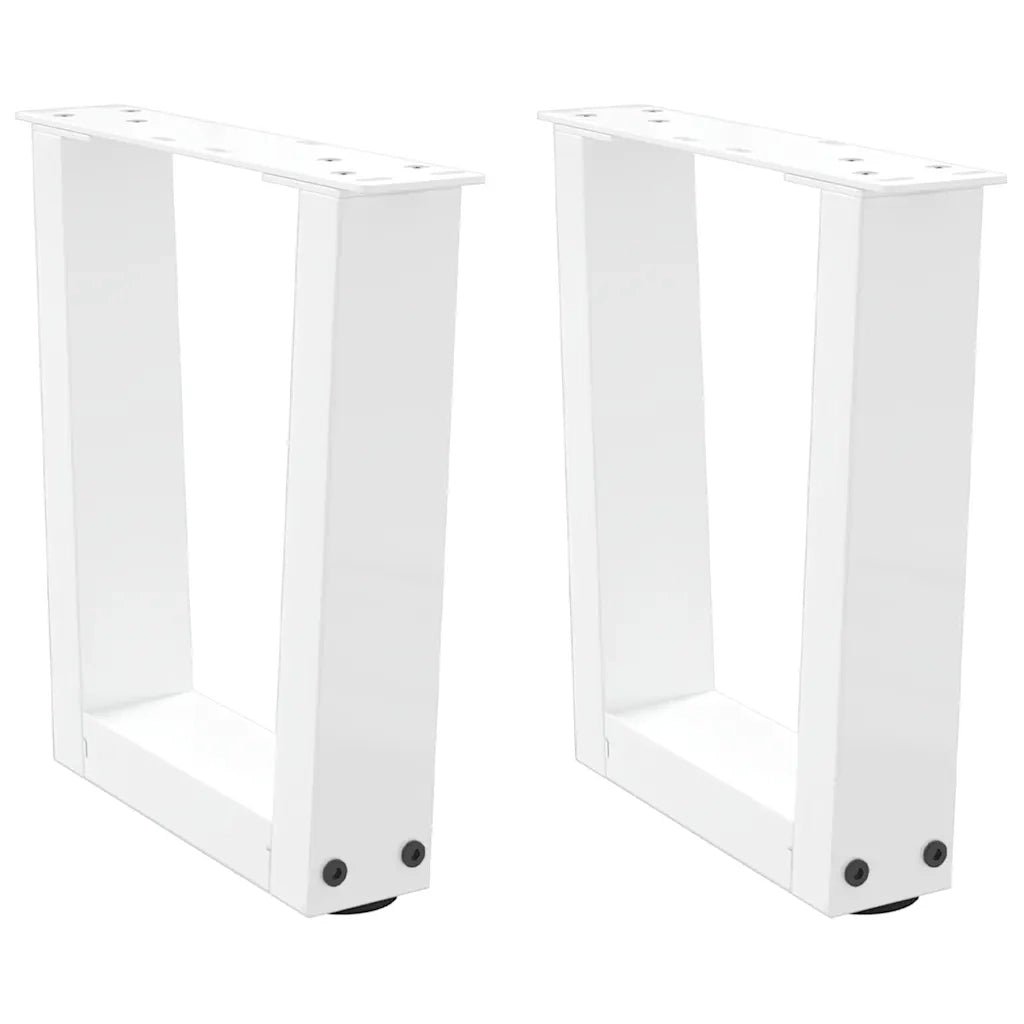 Gambe per Tavolino da CaffÃ¨ a Forma di V 2 pz Bianche 40x(30-31,3) cm Acciaio