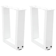 Gambe per Tavolino da CaffÃ¨ a Forma di V 2 pz Bianche 40x(30-31,3) cm Acciaio