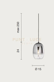 SOSPENSIONE BALU-1, 1 LUCE ORO ATTACCO E27 D.15CM H.24CM