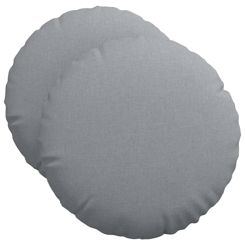 Cuscini per Seduta 2 pcs Grigio chiaro Ø50 x 19 cm Tessuto