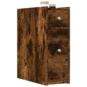 Armadietto da Bagno Stretto con Ruote Rovere Fumo in Truciolato 855290