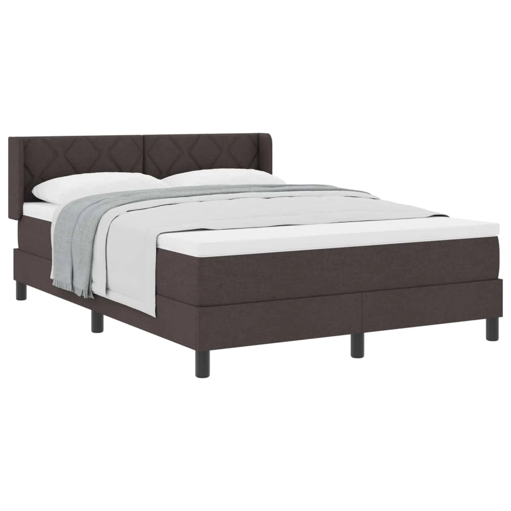 Letto a molle Marrone Scuro 200 x 140 cm Poliestere 3341170