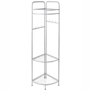 Appendiabiti in acciaio e metallo argento da 160 cm con ripiani e scaffali stile Glamour Industriale