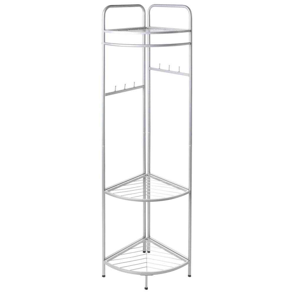 Appendiabiti in acciaio e metallo argento da 160 cm con ripiani e scaffali stile Glamour Industriale