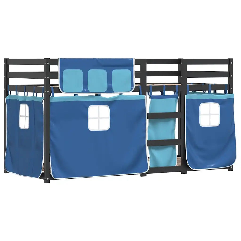 Letto a Castello senza Materasso Blu 80x200 cm Massello Pino 3283917