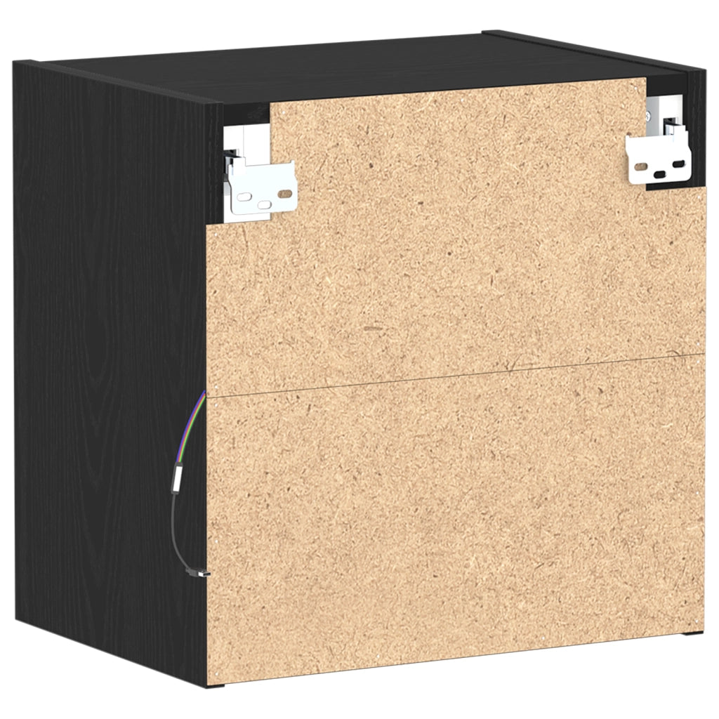 Mensola flottante  Nero Rovere 40x28,5x40 cm Legno ingegnerizzato