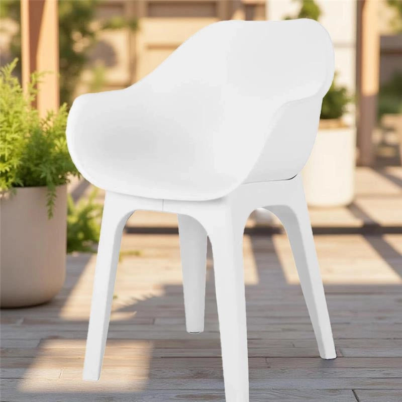 GHIBLI SEDIA POLTRONA IN PLASTICA 55 X 50,5 X H81 CM BIANCA 2PZ