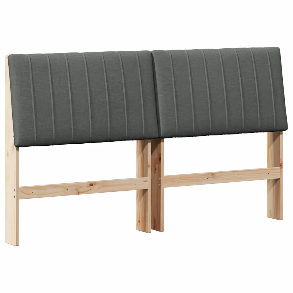 Testiera imbottita Grigio scuro 160 cm Pino massello 879385