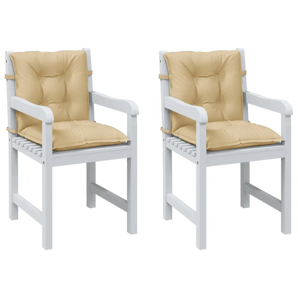 Cuscini Sedia Schiena Bassa 2 pz Beige MÃ©lange 100x50x7 Tessuto