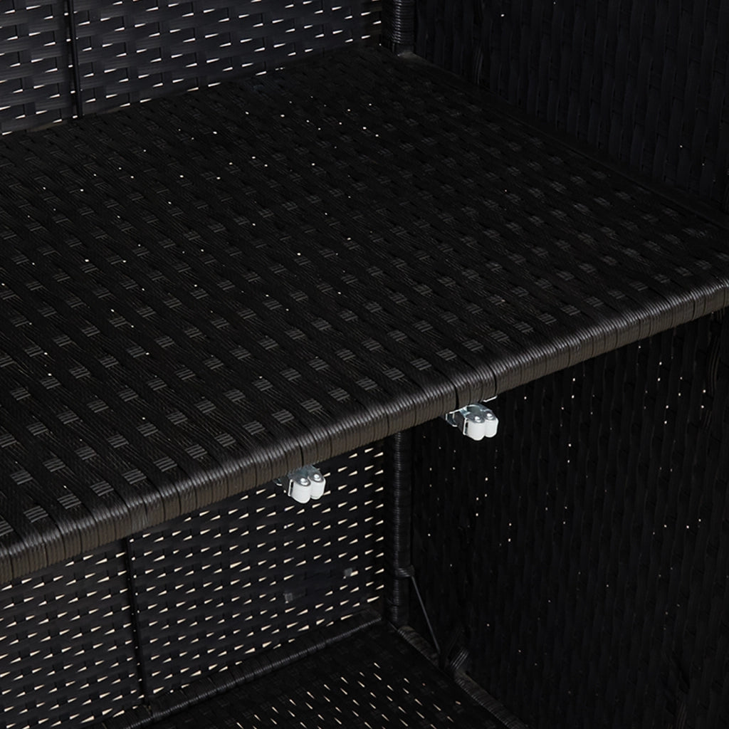 Armadio da Stoccaggio Nero 100x36x102 cm Rattan