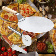 Pala di Pizza in Acciaio Inossidabile - Grande Pala con Manico in Legno