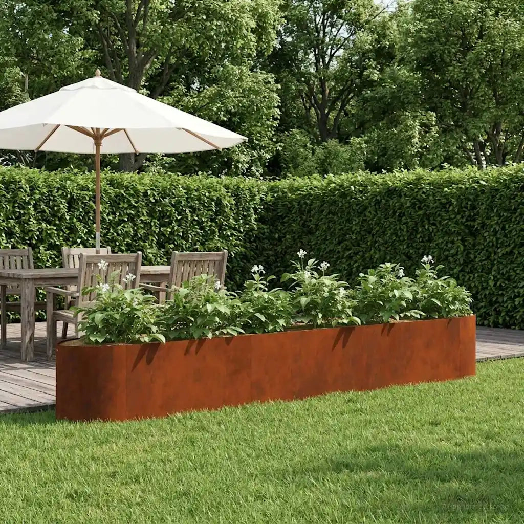 Letto rialzato da giardino Acciaio Corten 300 x 40 x 40 cm 8011732