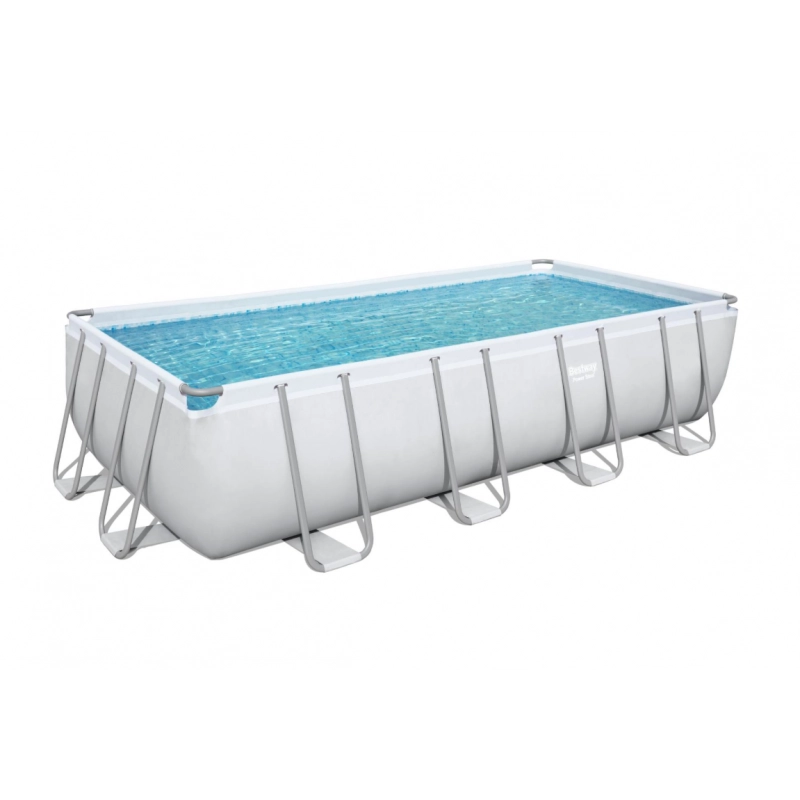 Piscina fuori terra rettangolare con telaio in acciaio e filtro a sabbia, 549x274x122 cm con scaletta e copertura capacità 15897 L - Bestway