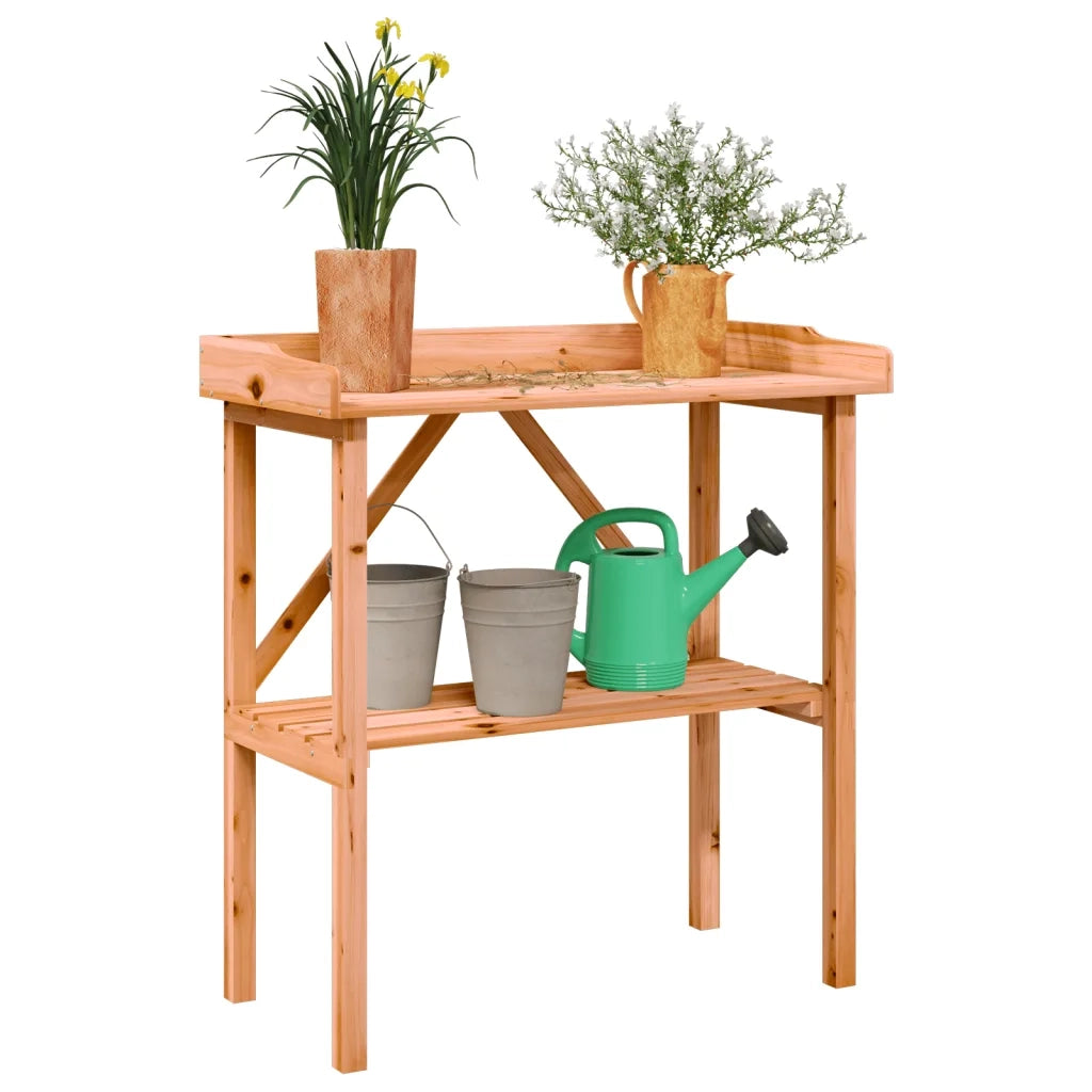 Tavolo Piante con Ripiano Marrone 78x38x,82,5cm Massello Abete CFW4337211