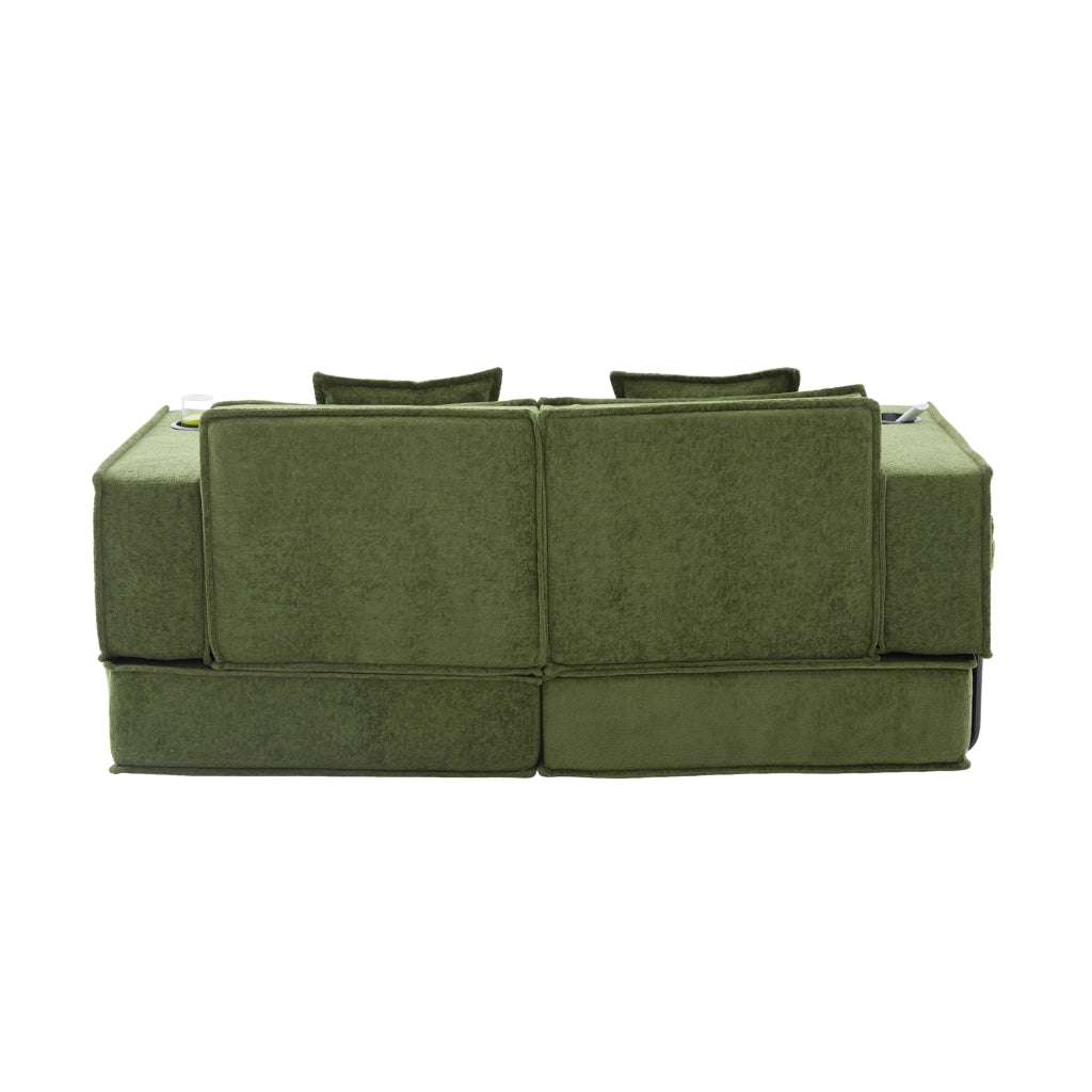 Divano Letto 2 Posti con Pouf e Contenitore ¨C MINIMAL ¨C Tessuto
