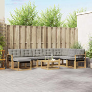 Set di divani da esterno 9 pcs Bianco e Grigio Chiaro