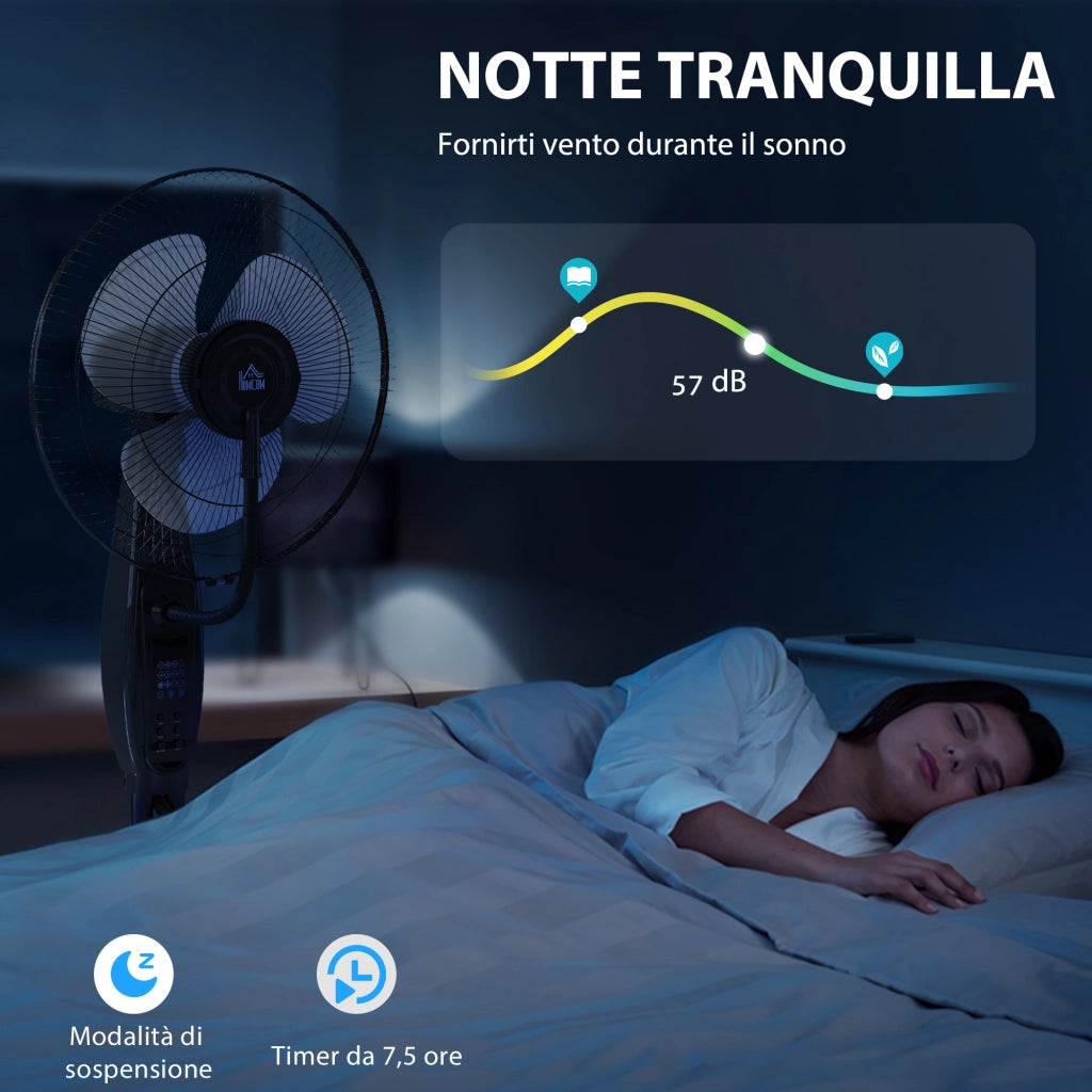Ventilatore Nebulizzatore con Serbatoio 3.2L, 3 Modalit¨¤ e 3 Velocit¨¤, Oscillazione 70¡ã, Timer, Telecomando