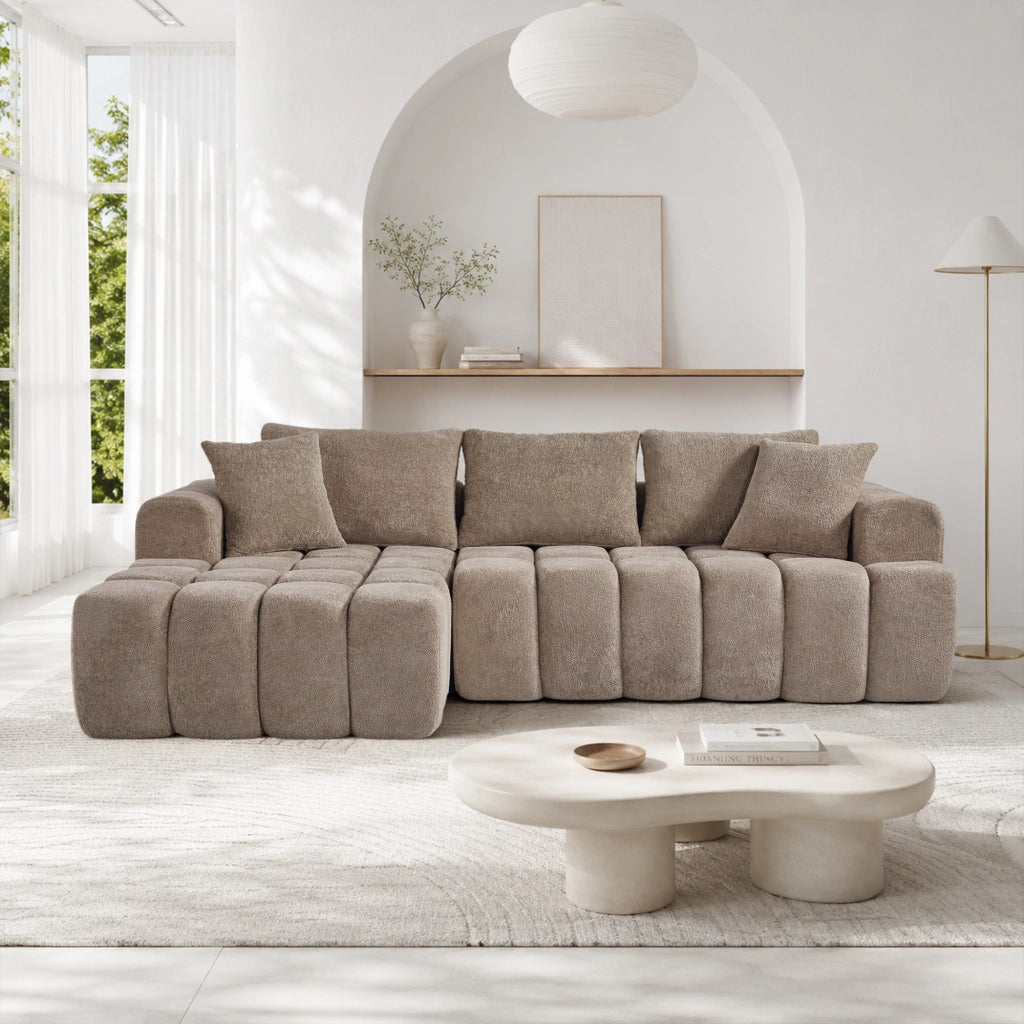 DIVANO Modulare 249,94 cm in Velluto Kaki