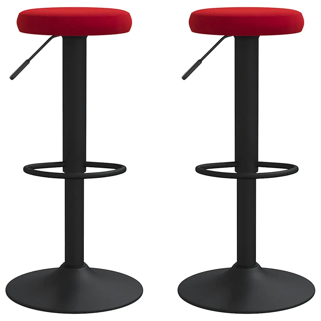 Sgabelli da Bar 2 pz Rosso Vino in Velluto 333149